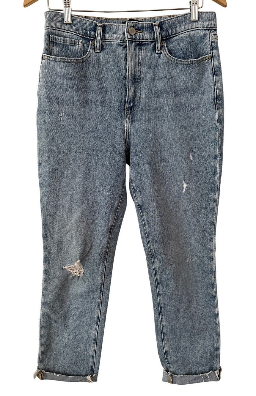 Banana Republic Blue Lt Wash Distressed High Rise Slim Jeans Size 29 Streetwear